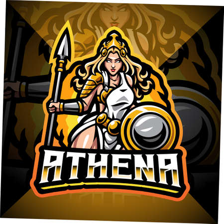 Athena esport mascot logo designのイラスト素材