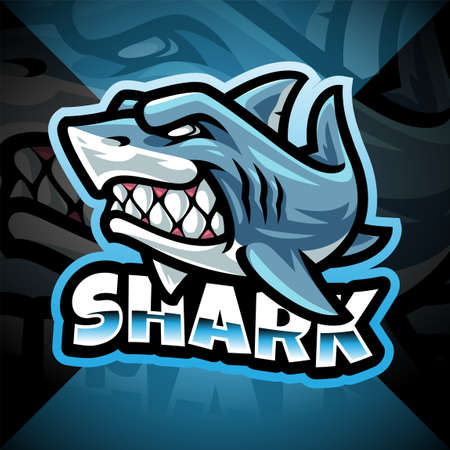 Shark esport mascot logo designのイラスト素材