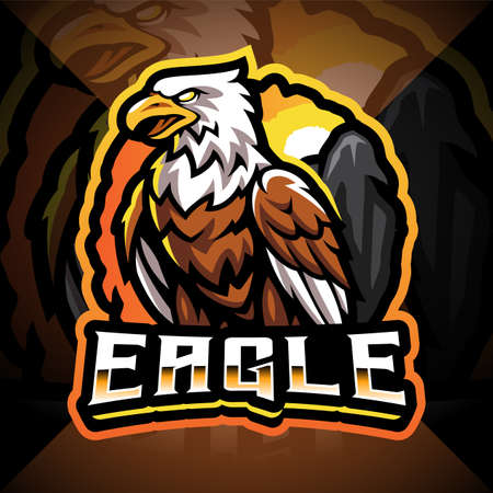 Eagle esport mascot logo designのイラスト素材