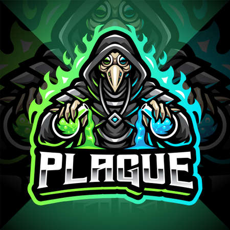 Plague doctor esport mascot iconのイラスト素材
