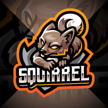 Squirrel esport mascot logo designのイラスト素材