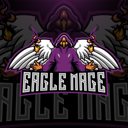 Eagles mage esport mascot logoのイラスト素材
