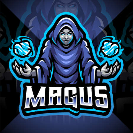 Magus esport mascot logo designのイラスト素材
