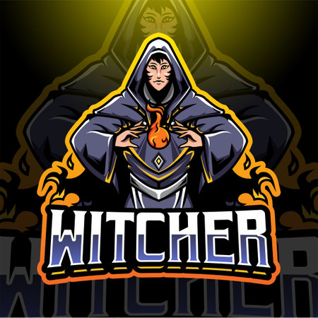 Witcher esport mascot logo designのイラスト素材