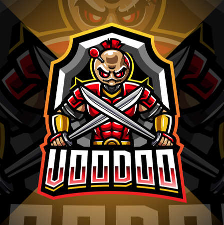 Voodoo samurai esport mascot logo designのイラスト素材
