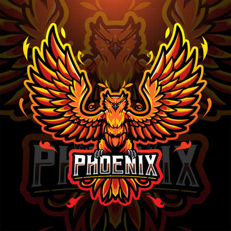 Phoenix esport mascot logo designのイラスト素材