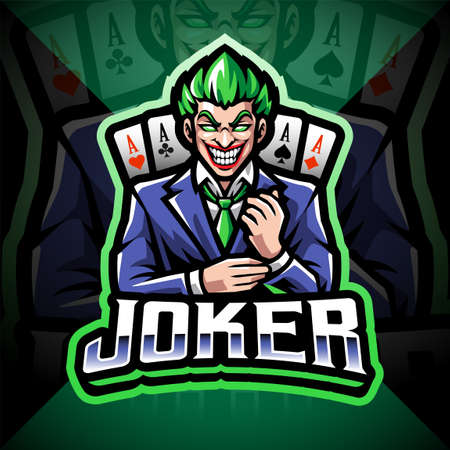 Joker esport mascot logo designのイラスト素材