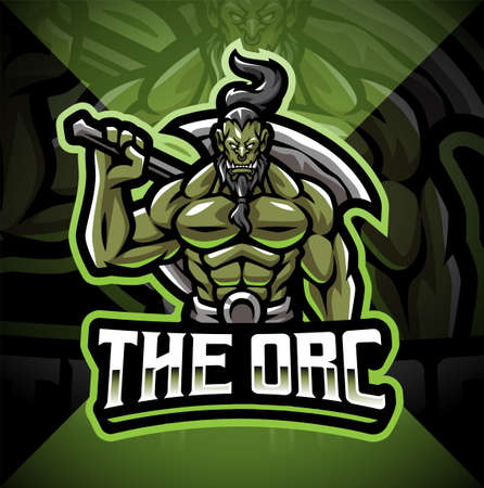 The orc esport mascot logo designのイラスト素材