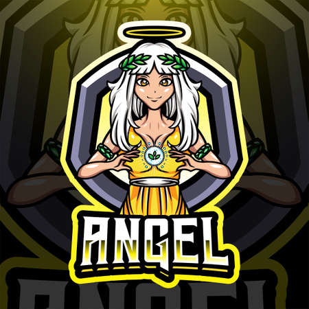Angels esport mascot Logo designのイラスト素材