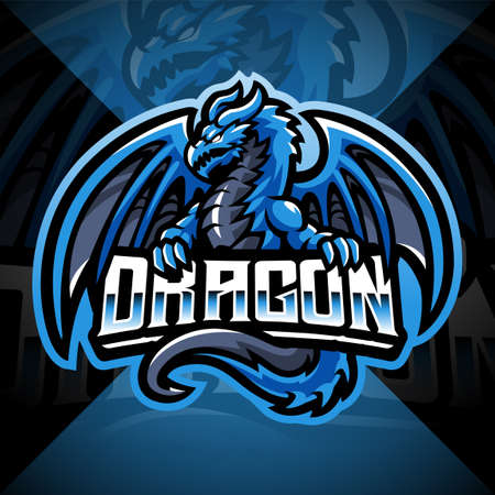 Dragon esport mascot logo designのイラスト素材