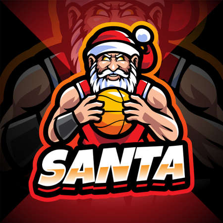 Santa sport mascot logo designのイラスト素材