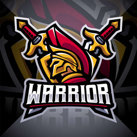 Warriors esport mascot logo designのイラスト素材