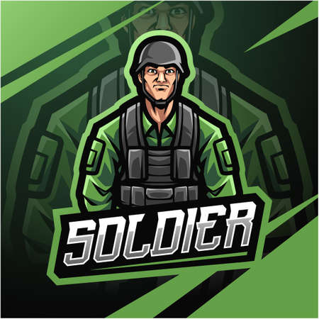 Soldier mascot esport gamingのイラスト素材