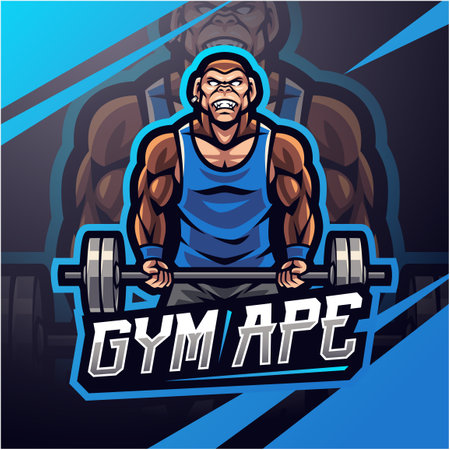 Gym ape esport mascot designのイラスト素材