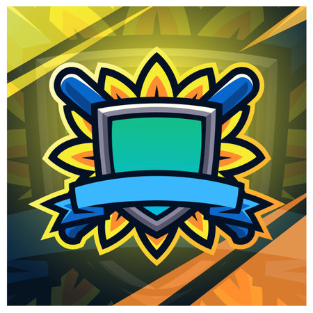 Baseball esport mascot logo designのイラスト素材