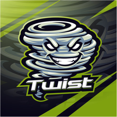 Twist esport mascot logo designのイラスト素材