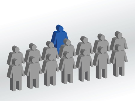 Leader in front of his coworkersのイラスト素材