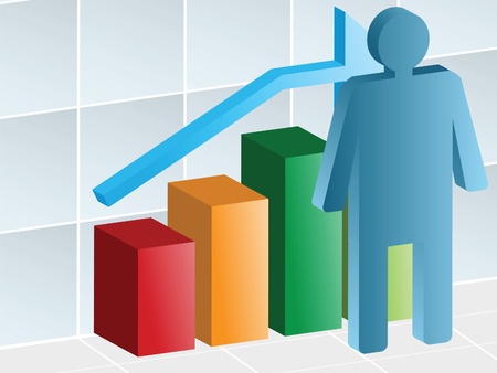 Businessman and graphのイラスト素材