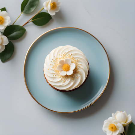 Top view of a cupcake, AI generatedの素材