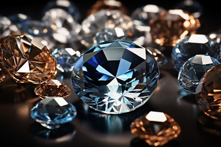 Brilliant and colorful diamonds, AI generatedの素材