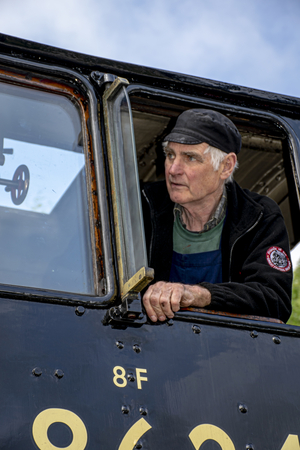 ROTHLEY Great Central  Steam railway, UK - 2015 :  Steam engine driver