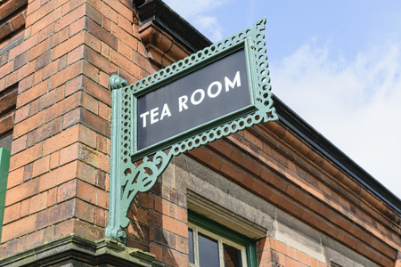 ROTHLEY Great Central  Steam railway, UK - 2015 :  Tea room signのeditorial素材