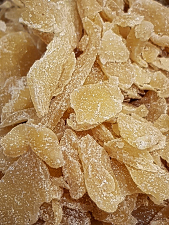 USA, Boston - January 2018 - Crystallized Ginger on sale in a local marketの写真素材
