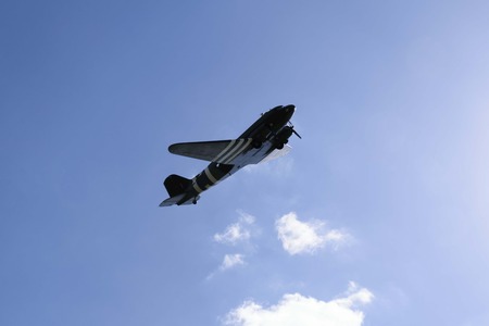 UK, Leicester shire, Quorn, Great Central Railway - 07-06-2018: Spitfire in the skies over Britain at Victory  Europe Day Celebration Eventのeditorial素材