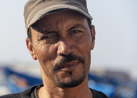 Essaouria, Morocco - September 2017: Moroccan Man, Mid 30's, Fisherman - Portrait Natural Lightのeditorial素材