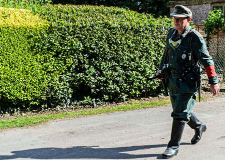 UK, Rothley - June 2018: Man wearing German wartime uniform