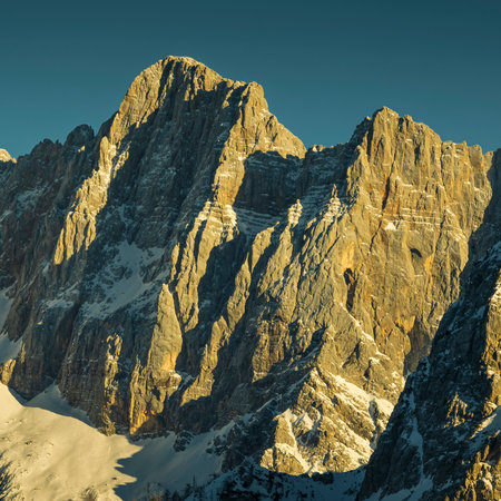 Alpine Glow at sunset at the Vrisic passの写真素材