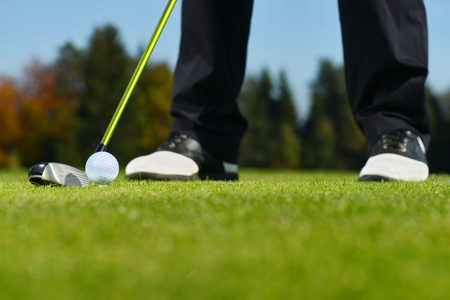 Golf Ball, Golfer and Club の写真素材