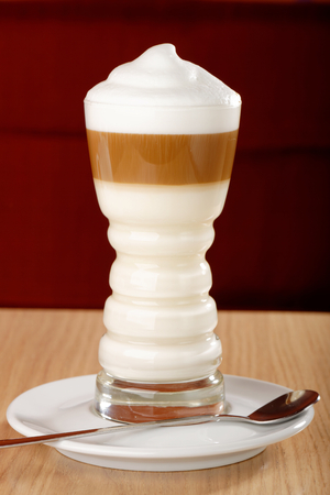 Coffee Latte macchiato  in a glass の写真素材