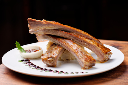 Grilled pork baby ribsの写真素材