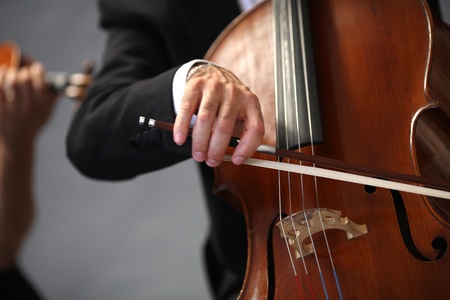details of musicians to play a symphony の写真素材