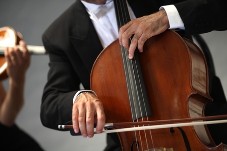 details of musicians to play a symphony の写真素材