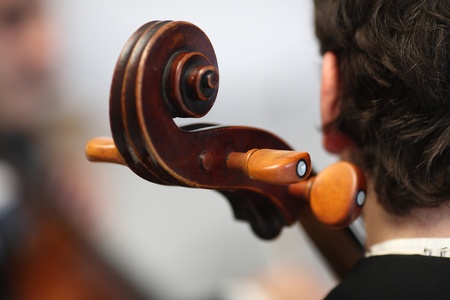 details of musicians to play a symphony の写真素材