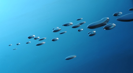 drops of water on steel surface 