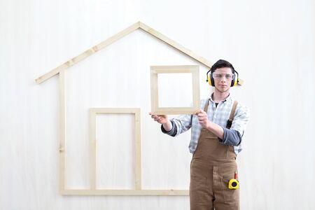 house construction renovation concept handyman carpenter workerの写真素材