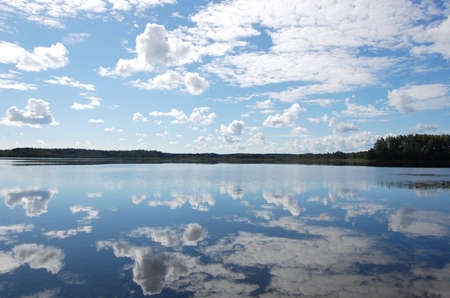 Lake sky and clouds