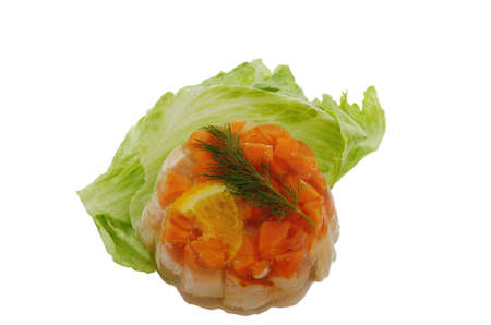 Aspic with meat carrot lemon and dill