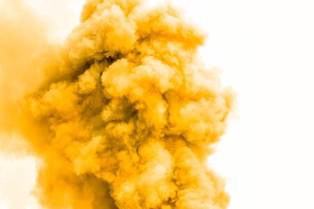 Yellow smoke like clouds background,Bomb smoke background,Smoke caused by explosions.の写真素材