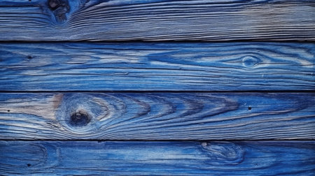 Blue Wood Texture,Creatively painted intense blue boards,AI generated.の素材