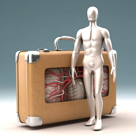 Medical bag with Human anatomy mannequin,AI generated.の素材