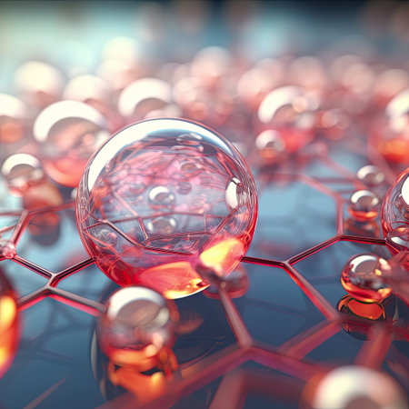 Abstract glass molecule structure, Macro shot of liquid or air,AI generated.の素材