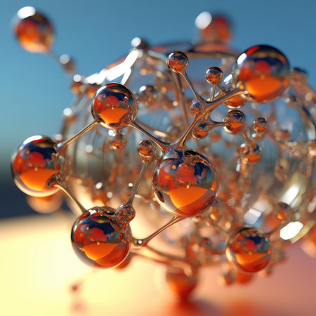 Abstract glass molecule structure, Macro shot of liquid or air,AI generated.の素材