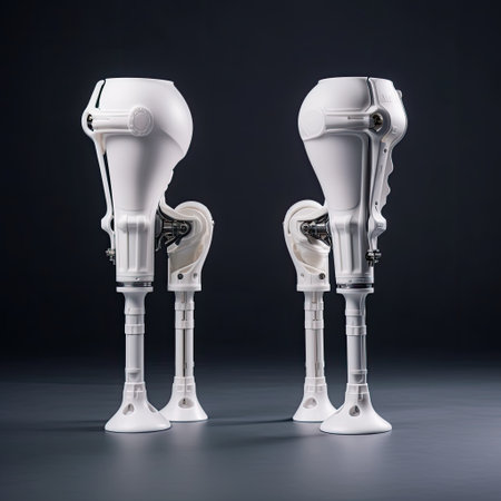 knee joint model for leg amputees,Modern knee and hip prosthesis,AI generated.の素材
