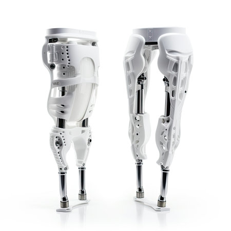 Artificial joint implants of metal and plastic,knee,AI generated.の素材