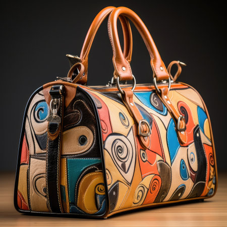 Leather bag, Beautiful elegance and luxury fashion, Cloth and accessories, AI generated.の素材