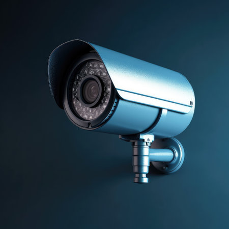 Security Camera or CCTV in home, Video surveillance camera, AI generated.の素材